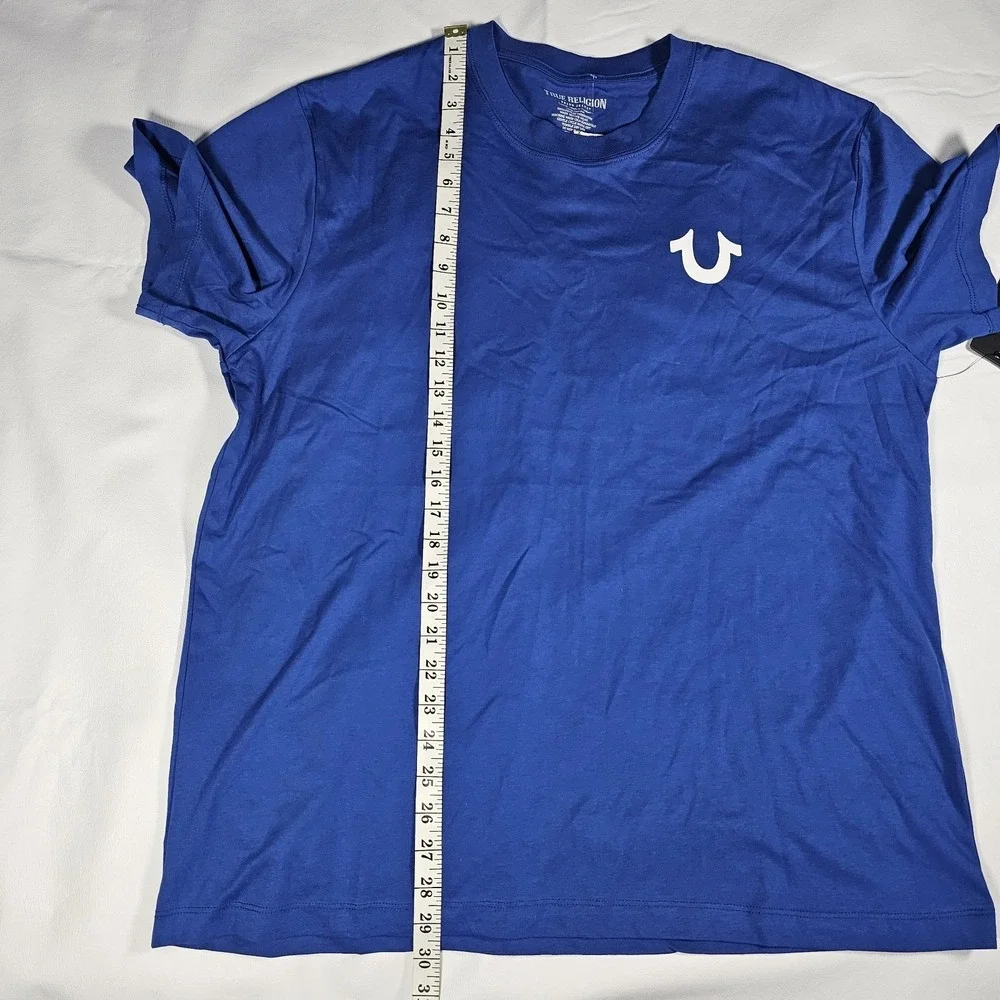 NWT‎ True Religion Buddha Guitar Tee Shirt Mens Large Blue Graphic T-Shirt